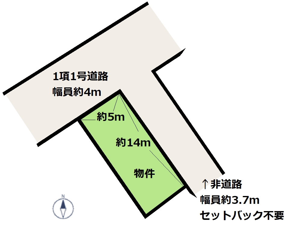 【大黒田町】花岡小徒歩２分！建築条件なしの売土地